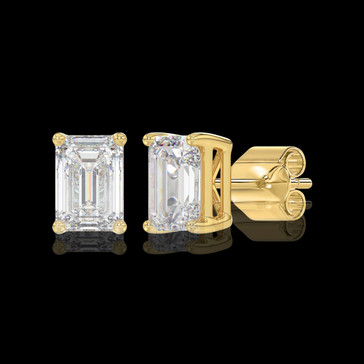 Natural and lab diamond stud earrings in 14K gold at Diamond World