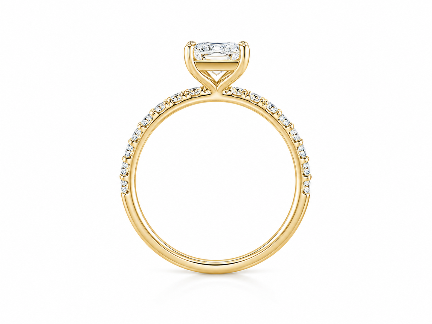 10K Yellow Gold 1-1/3 CTW Lab-Grown Radiant Diamond Engagement Ring – 1 CT Center