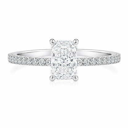 10K White Gold 1-1/3 CTW Lab-Grown Radiant Diamond Engagement Ring – 1 CT Center (Copy)