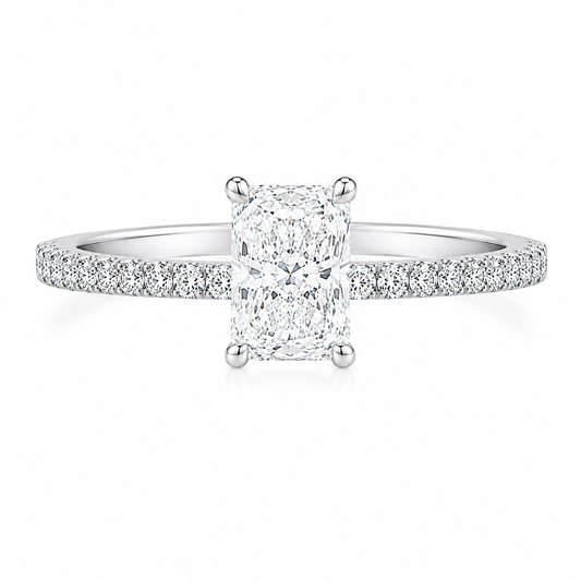 10K White Gold 1-1/3 CTW Lab-Grown Radiant Diamond Engagement Ring – 1 CT Center (Copy)