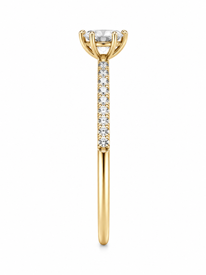 10K Yellow Gold 1-1/3 CTW Lab-Grown Marquise Diamond Engagement Ring – 1 CT Center