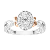 LADIES RING 0.25CT ROUND DIAMOND 10K WHITE/ROSE GOLD