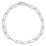 LADIES PAPER CILP BRACELET 0.50CT ROUND DIAMOND 10K WHITE GOLD