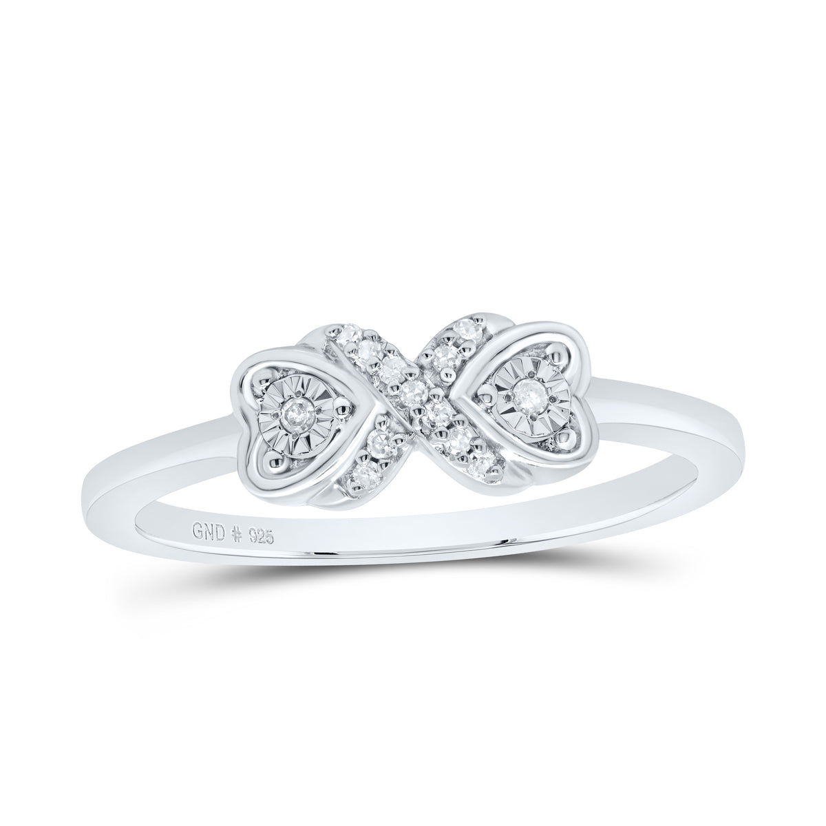 1/20 CTW Natural Diamond Infinity Heart Ring in Sterling Silver - Diamond World