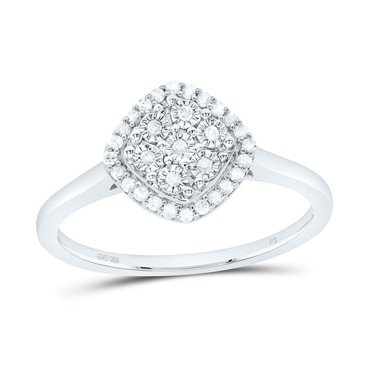 1/8 CTW Natural Diamond  Cluster Ring in Sterling Silver - Diamond World