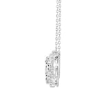 LADIES NECKLACE 2 1/2CT ROUND/PEAR/OVAL DIAMOND 14K WHITE GOLD (CENTER STONE ROUND/PEAR/OVAL LAB GROWN DIAMOND 1/2CT 3/4CT 5/8CT )