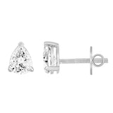 LADIES SOLITAIRE EARRINGS 1 1/2CT PEAR LAB GROWN DIAMOND 14K WHITE GOLD