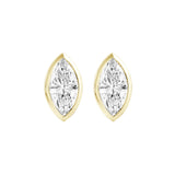 LADIES SOLITAIRE EARRINGS 3CT MARQUISE LAB GROWN DIAMOND 14K YELLOW GOLD