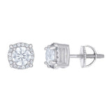 925 Sterling Silver Womens Moissanite 1.16Ct Stud Earrings