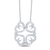 10k White Gold Womens Round Diamond Convertible Magnet Heart Necklace 0.37Cttw