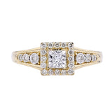 10K Miracle Set Center Engagement Ring 1/4 CT Diamond