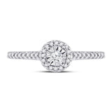 10kt White Gold Womens Round Diamond Solitaire Promise Ring 1/4 Cttw