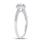 10kt White Gold Womens Round Diamond Solitaire Promise Ring 1/4 Cttw