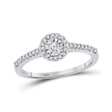 10kt White Gold Womens Round Diamond Solitaire Promise Ring 1/4 Cttw