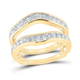 Anillo de boda de oro amarillo de 14 quilates con diamantes redondos para mujer, potenciador de 1 quilates 