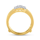 Anillo de boda de oro amarillo de 14 quilates con diamantes redondos para mujer, potenciador de 1 quilates 