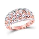 10kt Rose Gold Womens Round Diamond Band Ring 1/4 Cttw