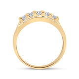 Anillo de boda de oro amarillo de 10 quilates con diamantes redondos para hombre, 1 quilates 