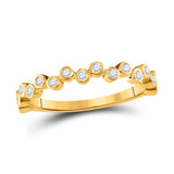 Anillo apilable de oro amarillo de 10 quilates para mujer con diamantes redondos de 1/4 quilates 