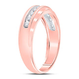 10kt Rose Gold Mens Round Diamond Wedding Band Ring 1/4 Cttw