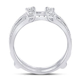 Anillo de boda de oro blanco de 14 quilates con diamantes redondos para mujer, potenciador de 1 quilates 