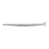 10kt White Gold Womens Round Diamond Stackable Bangle Bracelet 1/2 Cttw