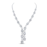 Collar de moda con diamantes baguette para mujer en oro blanco de 14 quilates, 6 quilates 