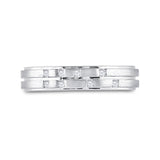 14kt White Gold Womens Round Diamond Scattered Band Ring 1/10 Cttw