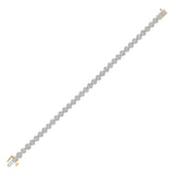 Pulsera en racimo de diamantes redondos para hombre de oro amarillo de 14 quilates, 2 quilates 