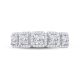 14kt White Gold Womens Princess Diamond 5-Stone Anniversary Ring 1 Cttw