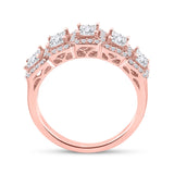 14kt Rose Gold Womens Princess Diamond 5-Stone Anniversary Ring 1 Cttw