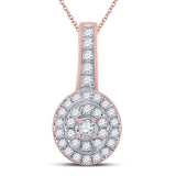 10kt Rose Gold Womens Round Diamond Fashion Pendant 1/3 Cttw