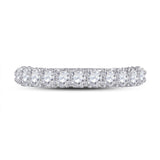 14kt White Gold Womens Round Diamond Single Row Band Ring 1-5/8 Cttw