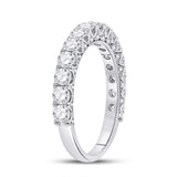 14kt White Gold Womens Round Diamond Single Row Band Ring 1-1/2 Cttw