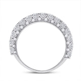 14kt White Gold Womens Round Diamond Single Row Band Ring 1-1/2 Cttw