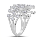 14kt White Gold Womens Round Diamond Fashion Ring 7/8 Cttw