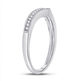 14kt White Gold Womens Round Diamond Enhancer Wedding Band 1/12 Cttw