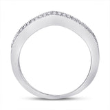 14kt White Gold Womens Round Diamond Enhancer Wedding Band 1/12 Cttw