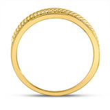 Anillo de boda de oro amarillo de 14 quilates con diamantes redondos para hombre, 3/4 quilates 