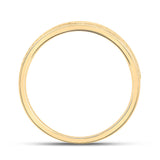 14kt Yellow Gold Mens Round Diamond Wedding Hammered Band Ring 3/4 Cttw