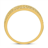 Anillo de boda de oro amarillo de 14 quilates con diamantes redondos para hombre de 3/4 quilates 