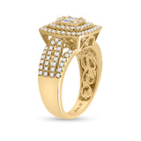 14kt Yellow Gold Womens Baguette Diamond Square Ring 7/8 Cttw