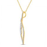 10kt Yellow Gold Womens Round Diamond Fashion Pendant 1/4 Cttw