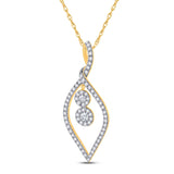 10kt Yellow Gold Womens Round Diamond Fashion Pendant 1/4 Cttw