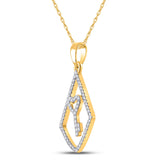 10kt Yellow Gold Womens Round Diamond Key Pendant 1/5 Cttw