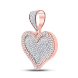 Colgante con dije de diamante redondo para hombre en oro rosa de 10 quilates, 3/4 quilates 