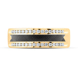 14kt Yellow Gold Mens Round Diamond Wedding Band Ring 1/3 Cttw