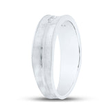 Anillo de boda de oro blanco de 14 quilates con diamantes redondos para hombre de 1/4 quilates 