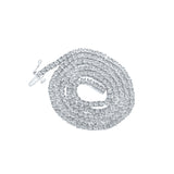 Collar de cadena de eslabones de 18 pulgadas con diamantes redondos de plata de ley para hombre, 1-1/5 quilates 