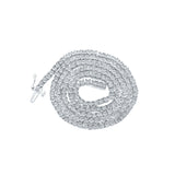 Collar de cadena de eslabones de 20 pulgadas con diamantes redondos de plata de ley para hombre, 1-1/3 quilates 